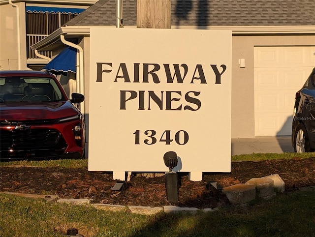 view of community sign