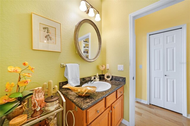 16531 San Edmundo Rd, Punta Gorda, FL 33955 - bathroom with wood finished floors, vanity, and baseboards