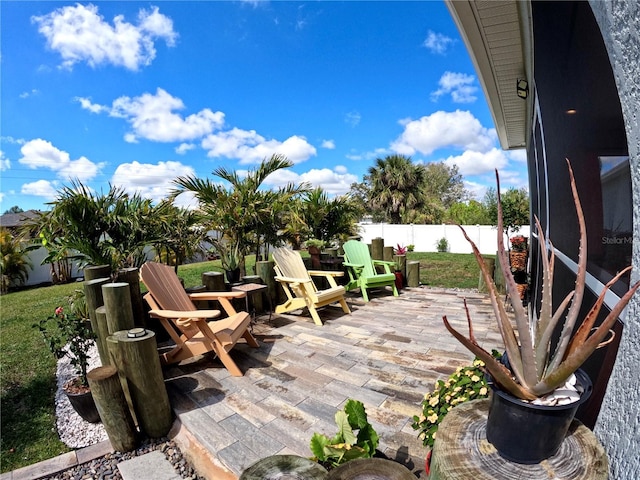view of patio / terrace featuring a fenced backyard