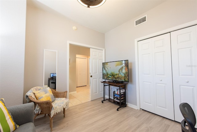 2002 Bal Harbor Blvd Unit 311, Punta Gorda, FL 33950 - sitting room featuring baseboards, visible vents, and light wood-type flooring