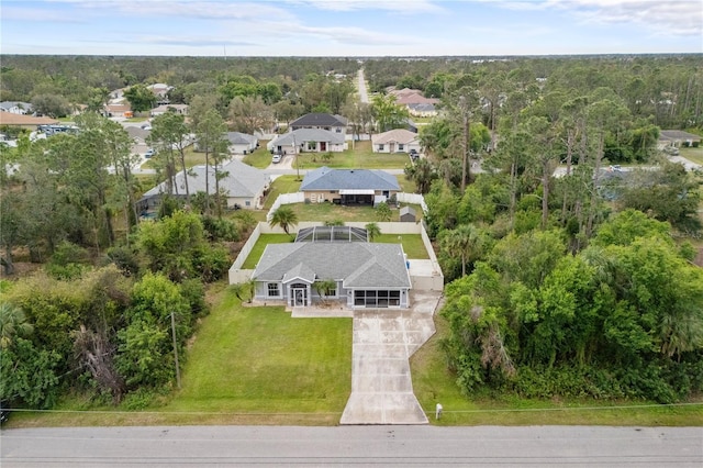 aerial view with a residential view