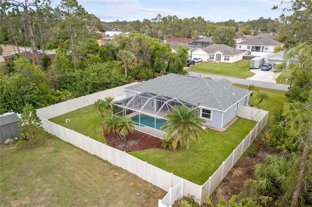 drone / aerial view featuring a residential view