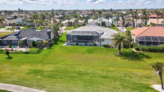 aerial view featuring a residential view