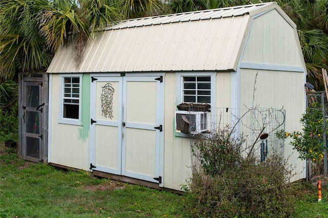 view of shed