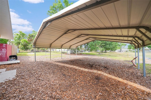 view of parking featuring a carport