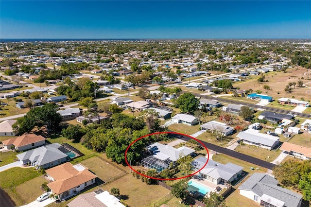 birds eye view of property featuring a residential view