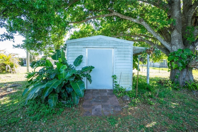 view of shed