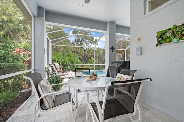 view of sunroom