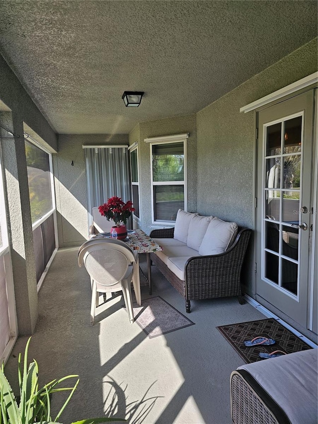 view of patio featuring an outdoor living space