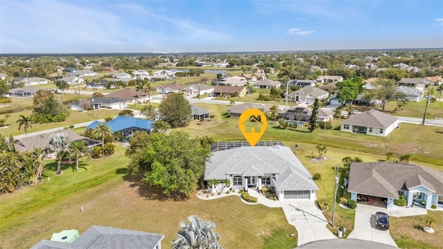 bird's eye view with a residential view