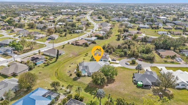 bird's eye view with a residential view