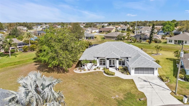 drone / aerial view featuring a residential view