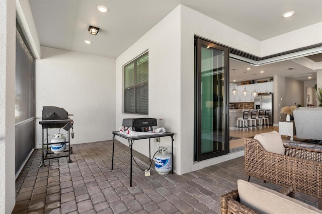 view of patio / terrace featuring grilling area