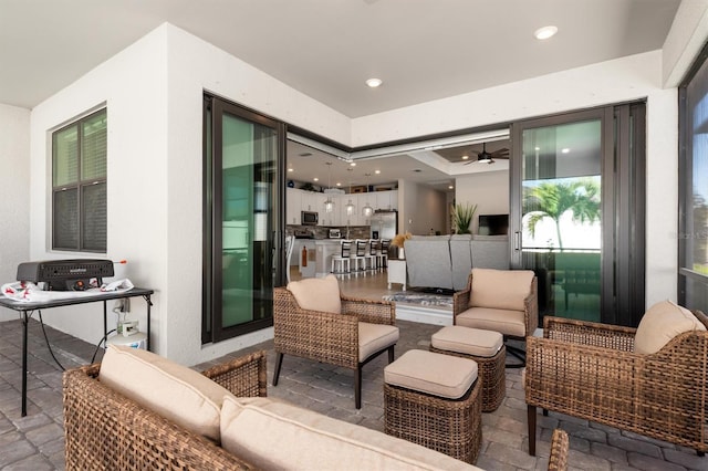 view of patio / terrace with an outdoor living space