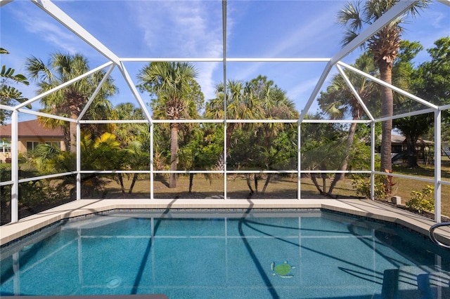 pool with glass enclosure