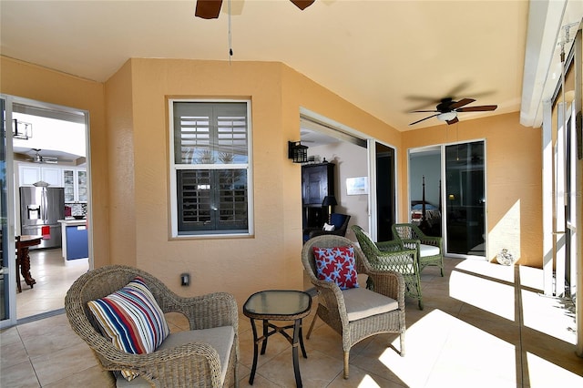 view of patio with a ceiling fan