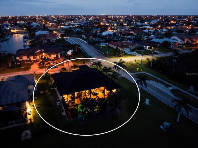 bird's eye view with a residential view