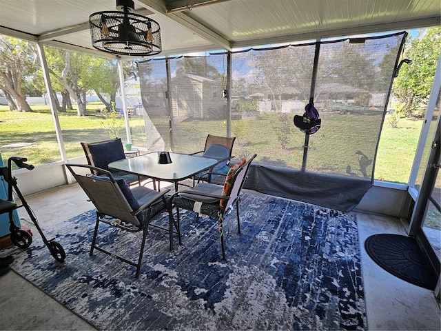 view of sunroom