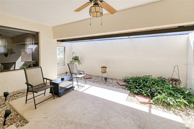 view of patio / terrace with ceiling fan