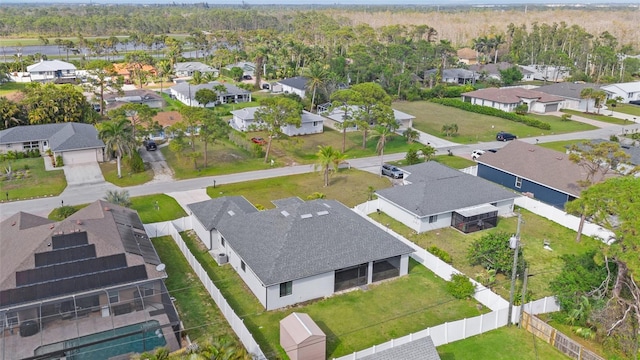 aerial view featuring a residential view