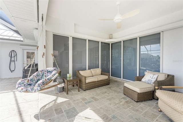 view of patio with ceiling fan