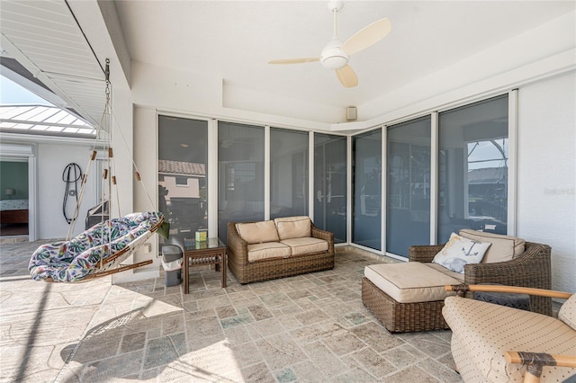 view of patio with a ceiling fan