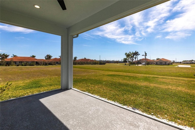 view of yard with a patio area