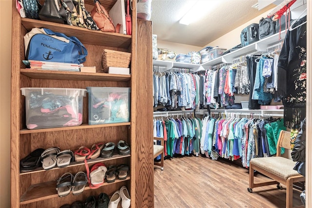 spacious closet with wood finished floors