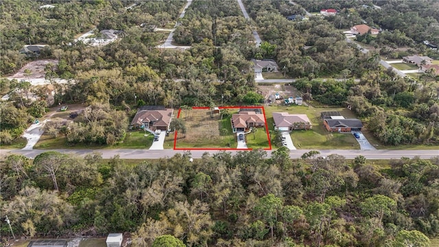 aerial view with a residential view