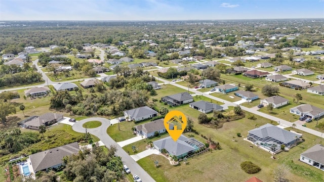 drone / aerial view with a residential view