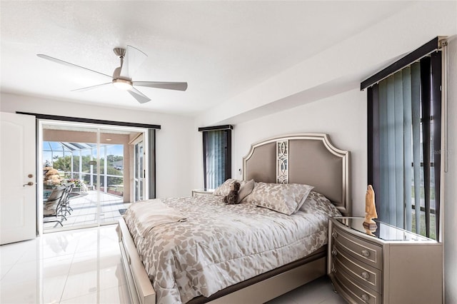 20339 Gentry Ave, Port Charlotte, FL 33952 - bedroom with access to exterior and a ceiling fan