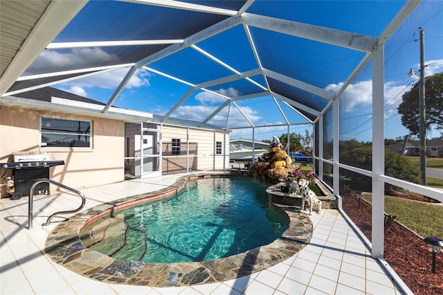 20339 Gentry Ave, Port Charlotte, FL 33952 - outdoor pool with a patio, grilling area, and a lanai