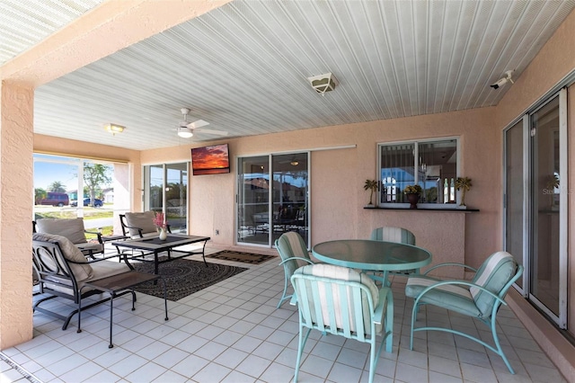 20339 Gentry Ave, Port Charlotte, FL 33952 - view of patio / terrace featuring outdoor dining space and ceiling fan