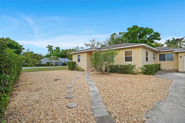 view of single story home