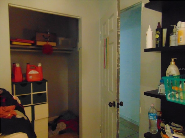 bedroom featuring tile patterned floors