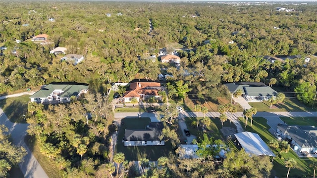 aerial view featuring a forest view