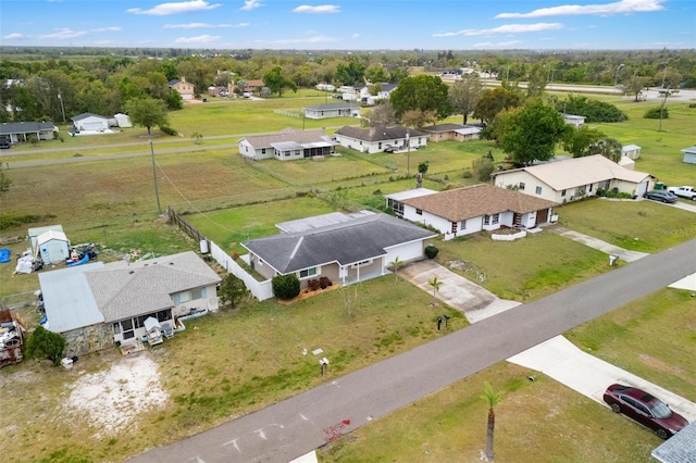 drone / aerial view with a residential view