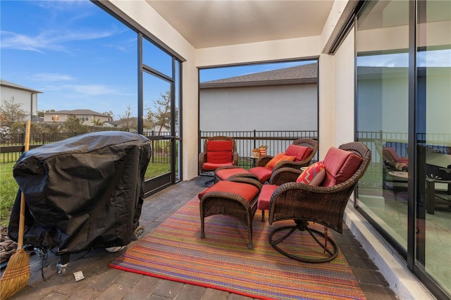 view of sunroom