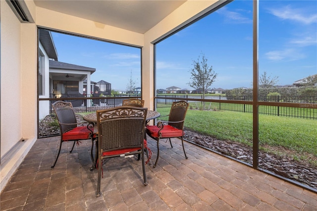 view of sunroom