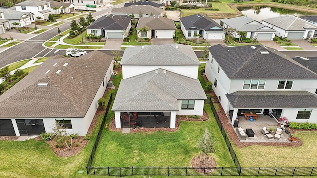 bird's eye view with a residential view