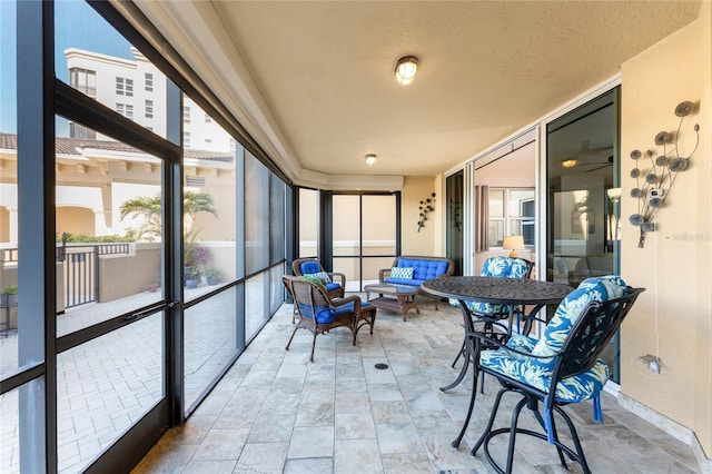 view of sunroom