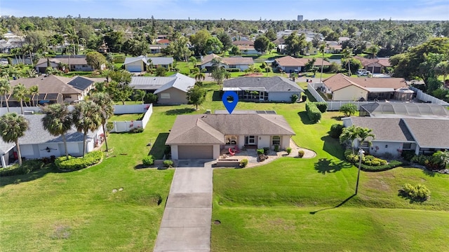 bird's eye view with a residential view