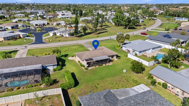 drone / aerial view featuring a residential view