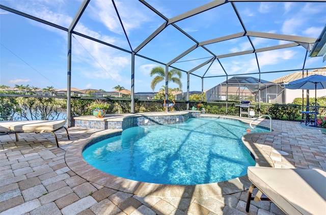 pool featuring a patio area