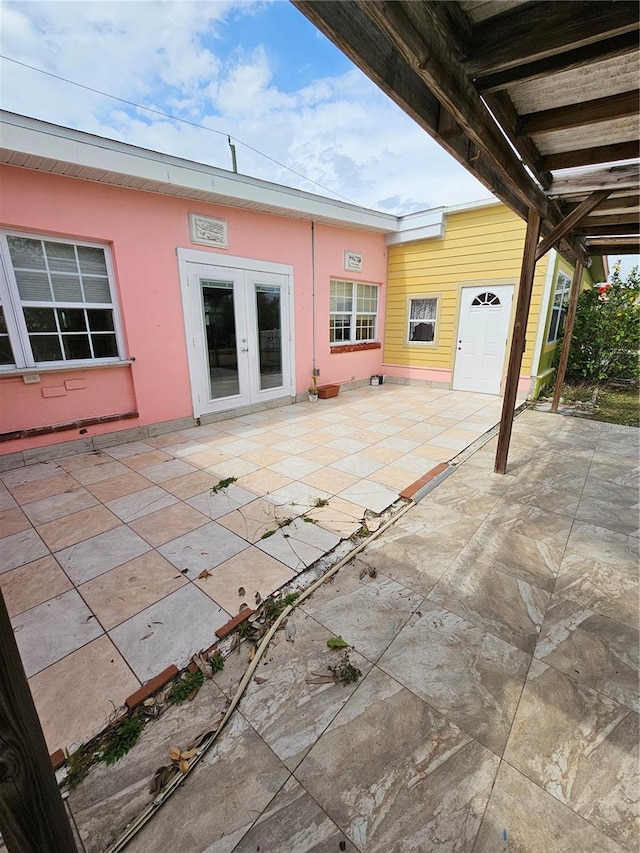 view of patio / terrace featuring french doors