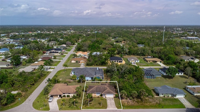 aerial view with a residential view