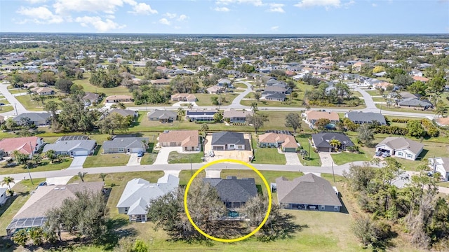 bird's eye view featuring a residential view