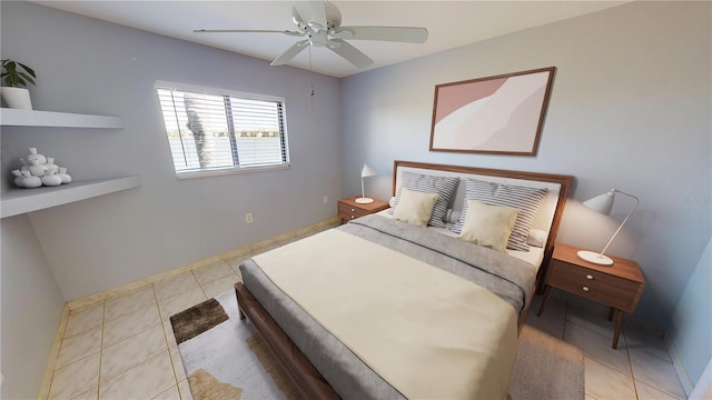 25225 Rampart Blvd Unit 604, Punta Gorda, FL 33983 - tiled bedroom featuring a ceiling fan