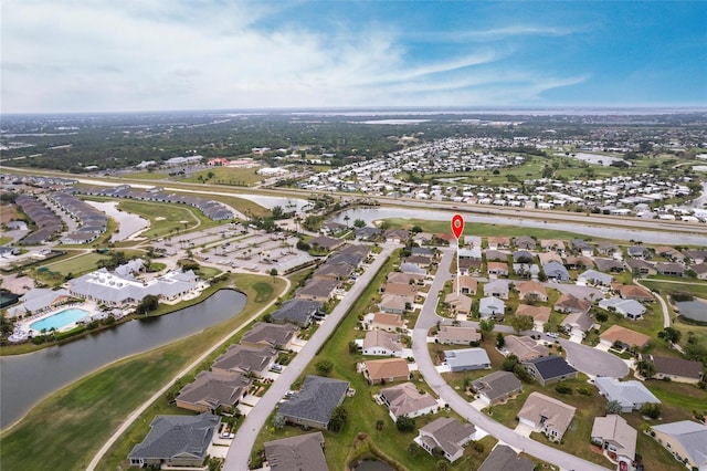 24321 Kintail Ct, Punta Gorda, FL 33980 - bird's eye view with a water view and a residential view