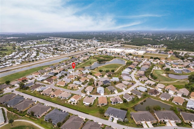 24321 Kintail Ct, Punta Gorda, FL 33980 - drone / aerial view with a water view and a residential view